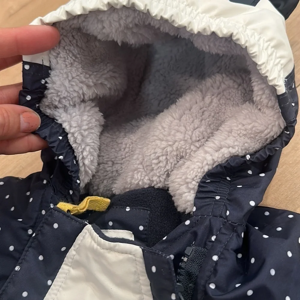Mini Boden Baby Novelty Panda Snowsuit, Constellation Grey Navy 3/6 months NWT